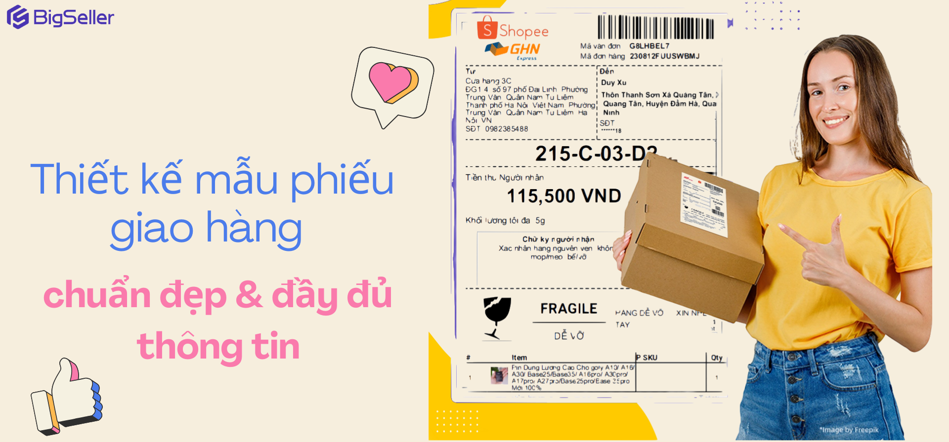 Hướng dẫn chi tiết tùy chỉnh phiếu giao hàng chuẩn đẹp