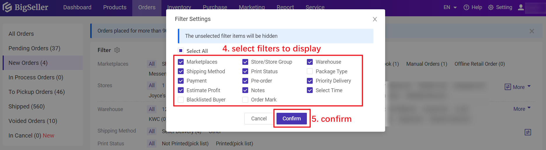 customize filter settings on order lists, tetapan penapisan (filter settings) pada senarai pesanan, daftar BigSeller secara percuma, erp percuma free, malaysia, kedai online, shopee, lazada, tiktokshop, sistem erp, erp, boost sales, ecommerce, bigseller, erp percuma senang mudah, easy free erp, shopee store, kedai shopee, online business