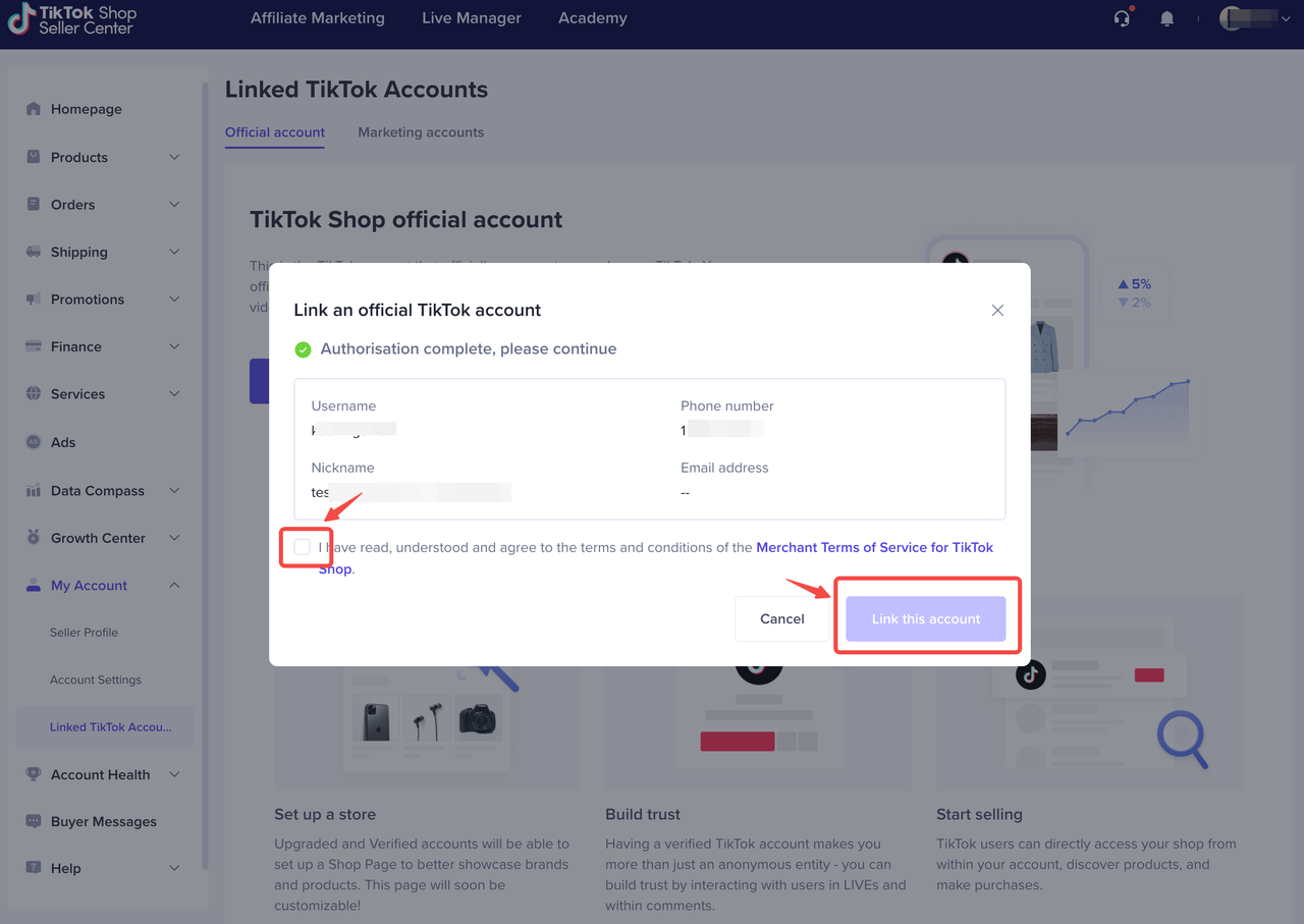 How to Link TikTok Account to TikTok Shop?