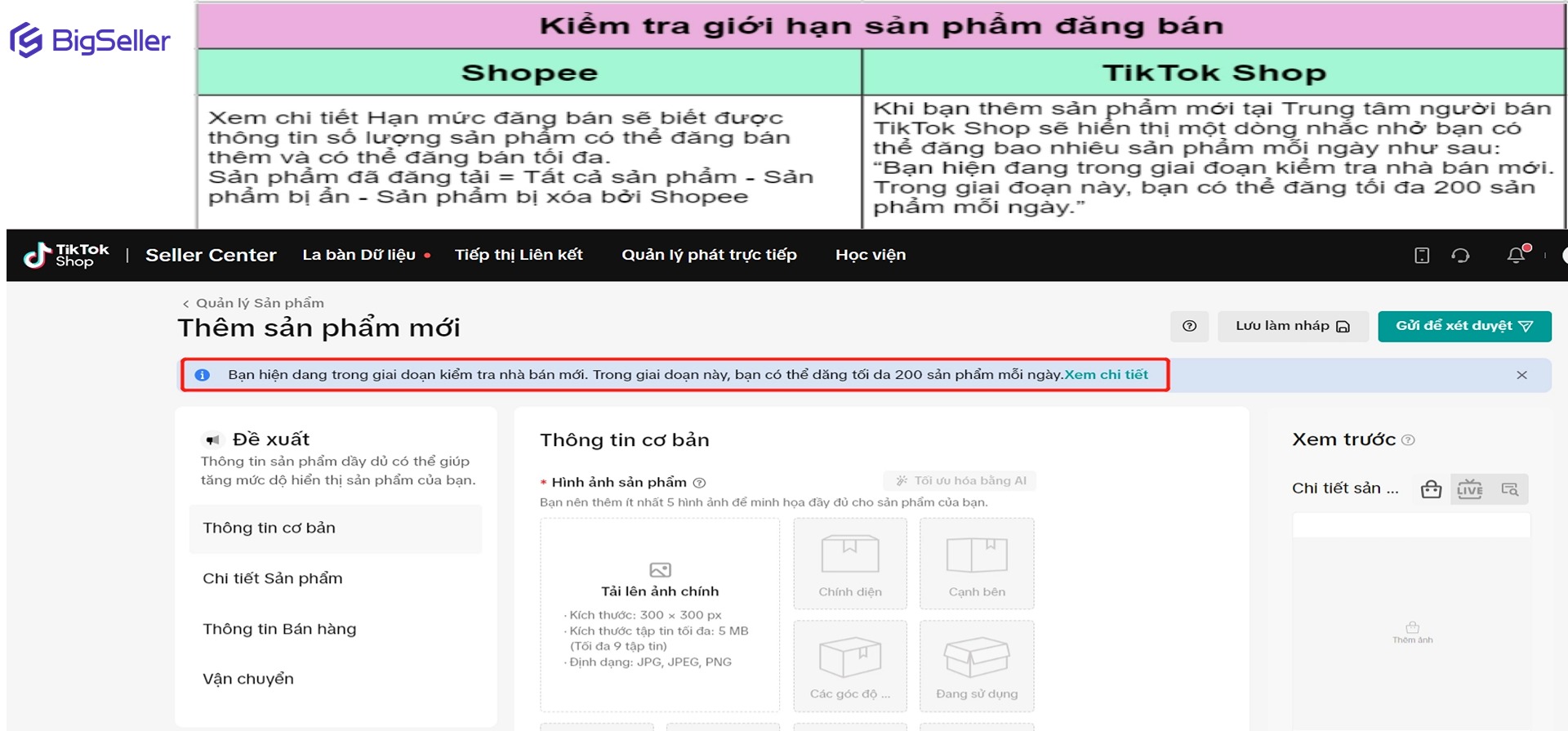 Giới hạn sản phẩm đăng bán