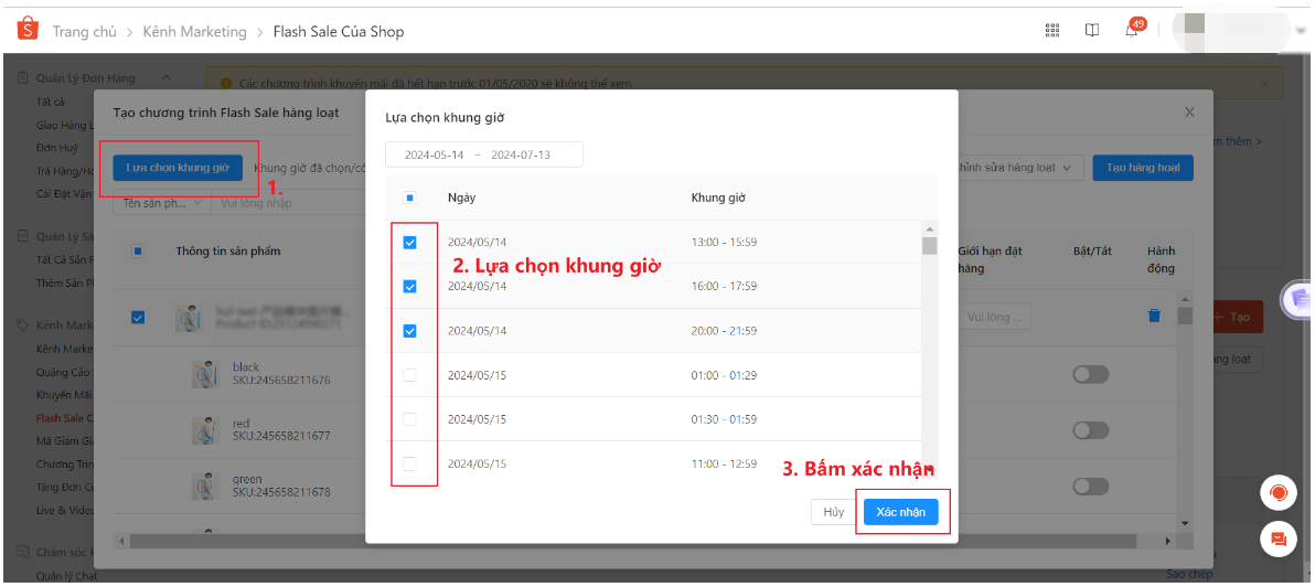 Tạo Flash Sale Shopee hàng loạt