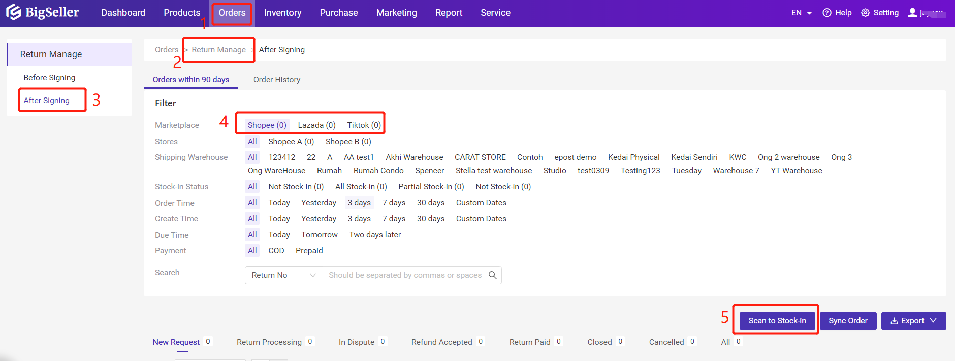 menambah stok semula selepas menandatangani pesanan pemulangan signing return orders, daftar BigSeller secara percuma, erp percuma free, malaysia, kedai online, shopee, lazada, tiktokshop, sistem erp, erp, boost sales, ecommerce, bigseller, erp percuma senang mudah, easy free erp, shopee store, kedai shopee, online business
