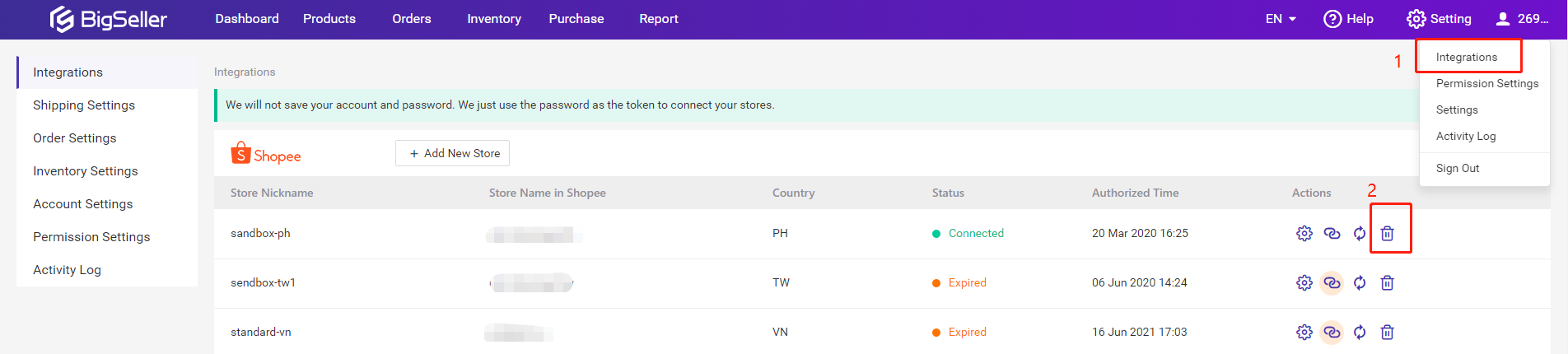 memadamkan kebenaran kedai pada BigSeller, delete store authorization on BigSeller, daftar BigSeller secara percuma, erp percuma free, malaysia, kedai online, shopee, lazada, tiktokshop, sistem erp, erp, boost sales, ecommerce, bigseller, erp percuma senang mudah, easy free erp, shopee store, kedai shopee, online business