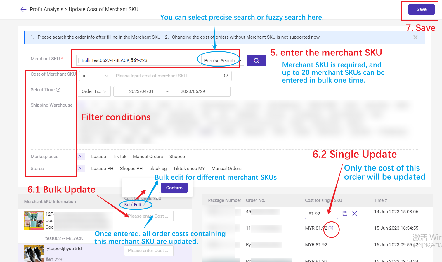 mengemaskini kos Merchant SKU dalam senarai analisis keuntungan, update cost merchant SKU in profit analysis list,daftar BigSeller secara percuma, erp percuma free, malaysia, kedai online, shopee, lazada, tiktokshop, sistem erp, erp, boost sales, ecommerce, bigseller, erp percuma senang mudah, easy free erp, shopee store, kedai shopee, online business