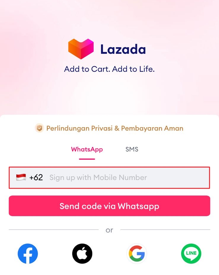 Cara Membuat Akun Lazada di aplikasi