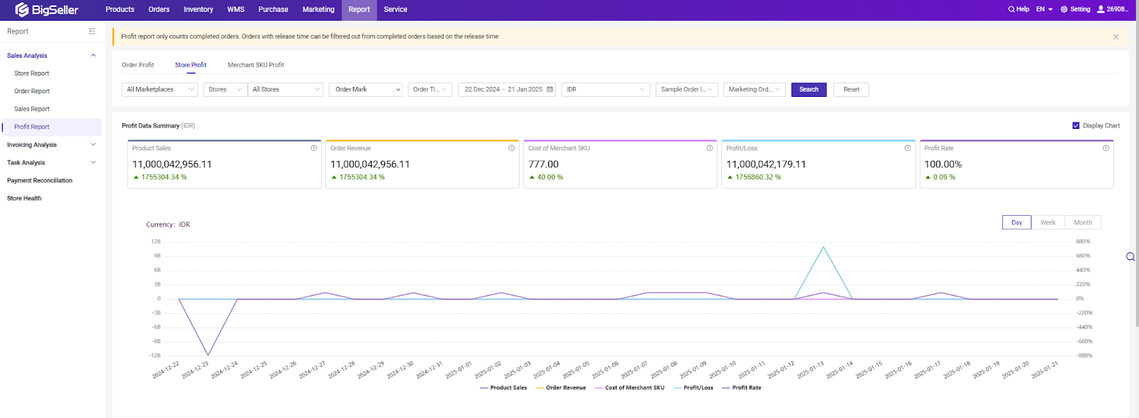 BigSeller Profit Report Tool