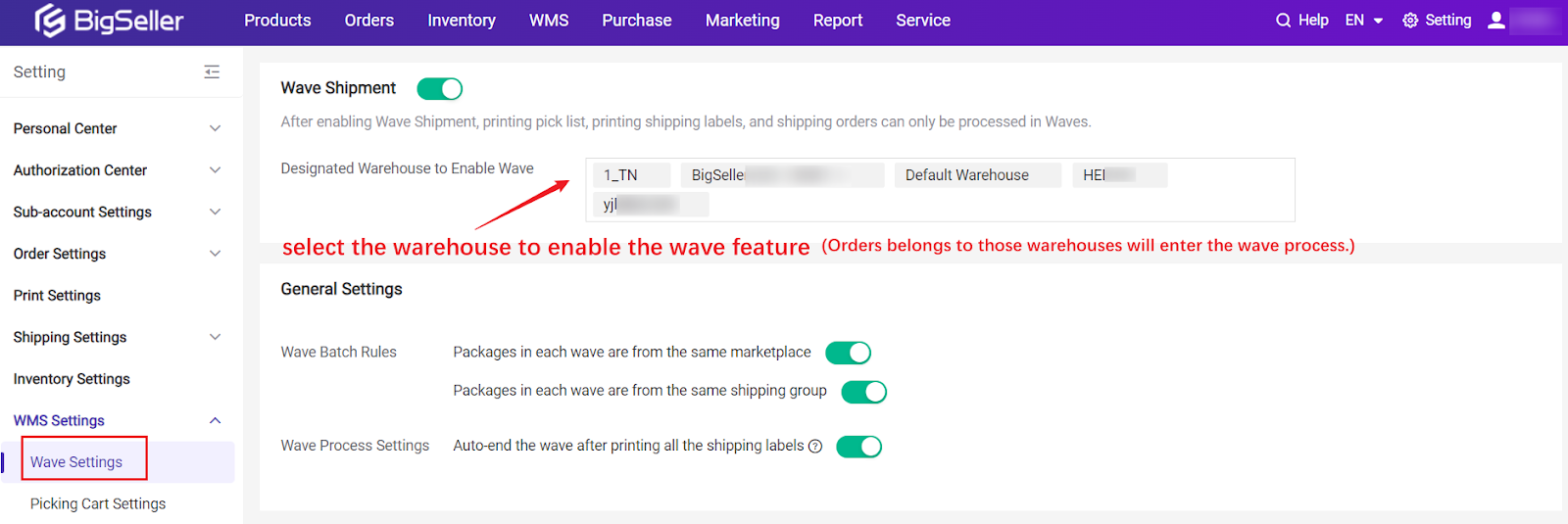 BigSeller Warehouse Management System (WMS)