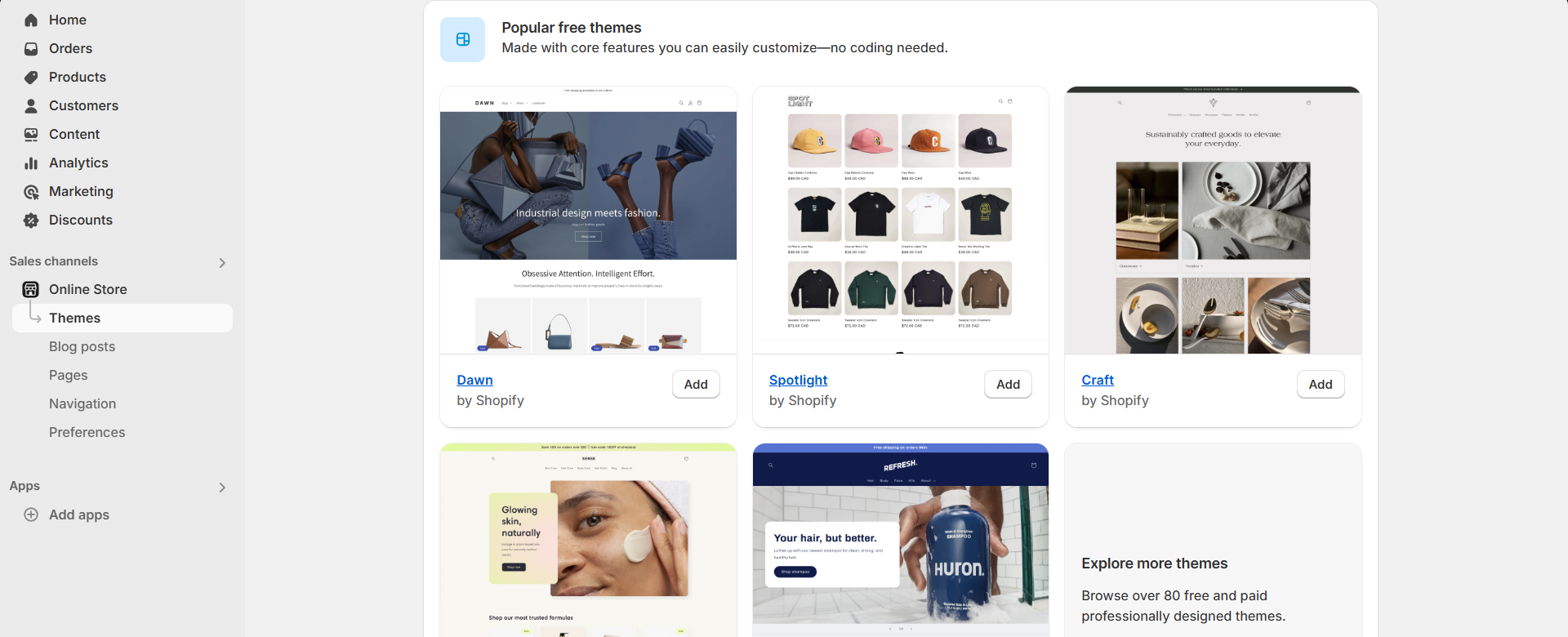 Shopify Free Themes