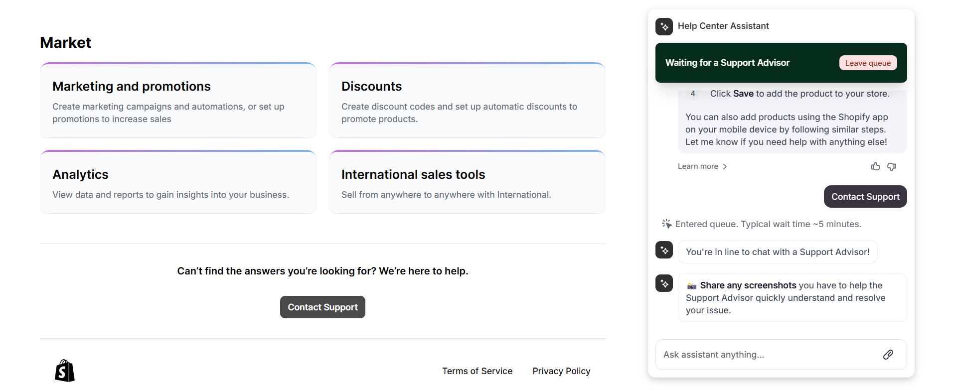 Shopify Help Center Assistant