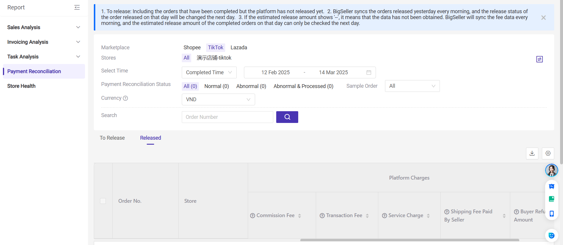 BigSeller Payment Reconciliation 