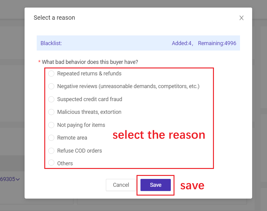 BigSeller’s Buyer Blacklist