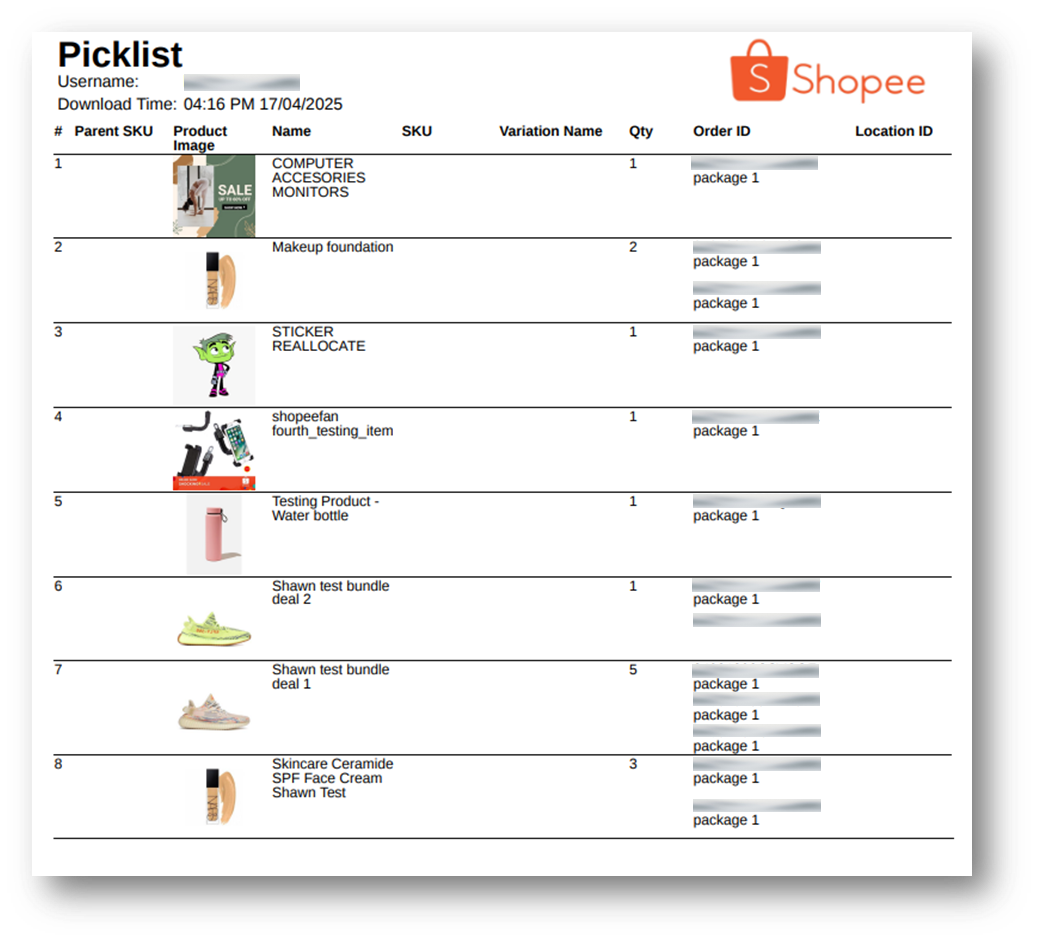 shopee picklist 