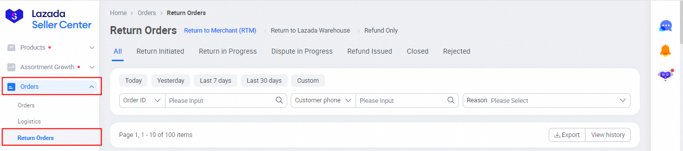 seller lazada malaysia refund only 