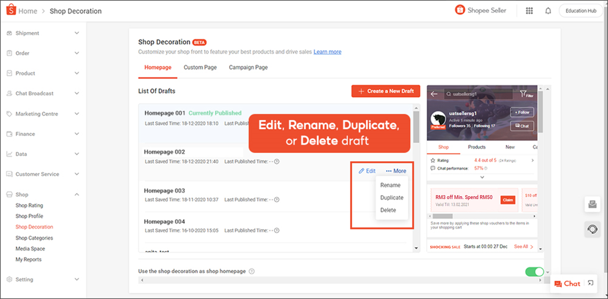 shopee premium shop decoration2