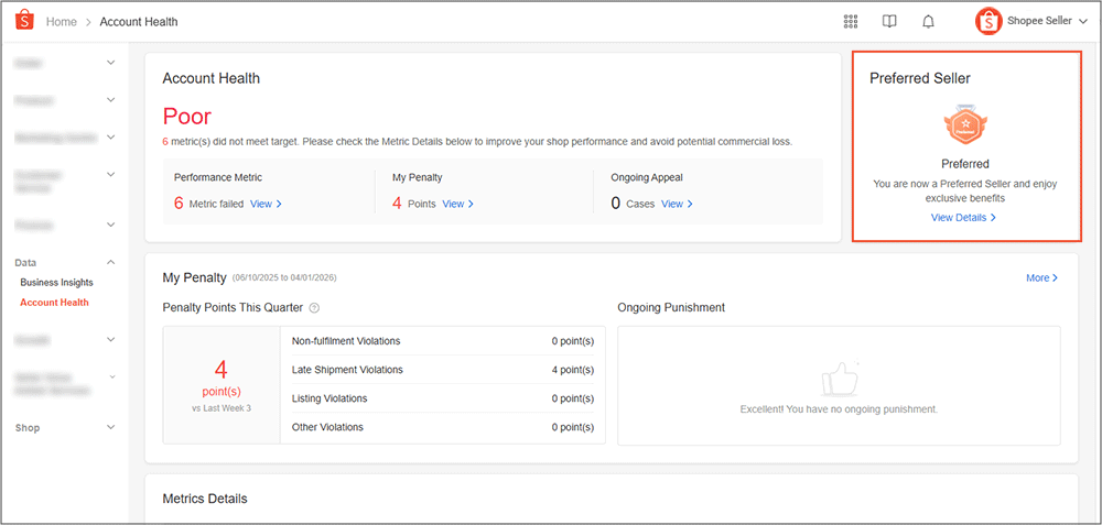 new shopee account health2